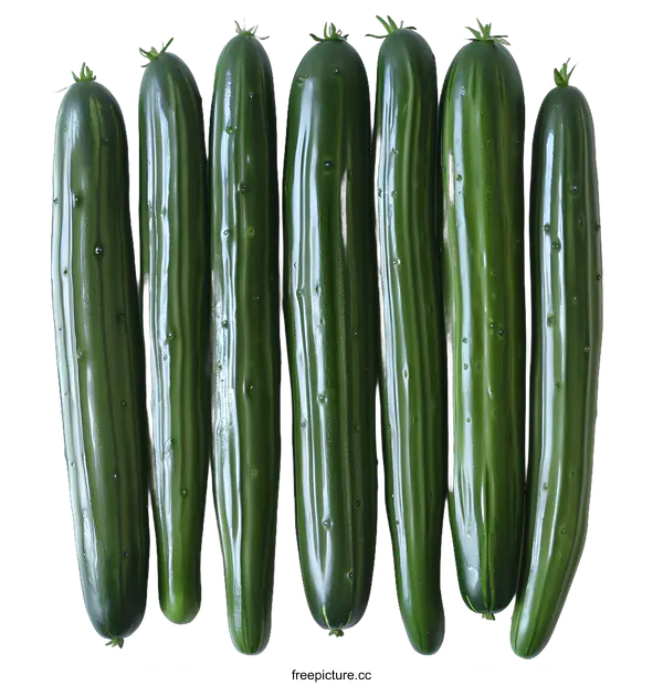 [Transparent Background PNG]Seven Green Cucumbers