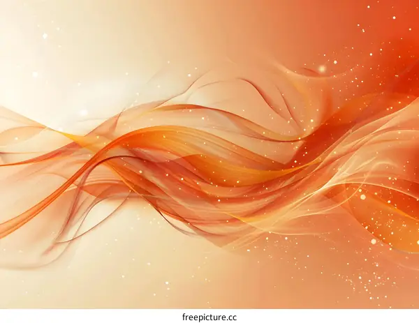 Abstract Orange Waves Background