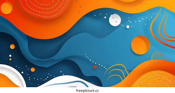 Abstract Blue and Orange Geometric Shapes Design