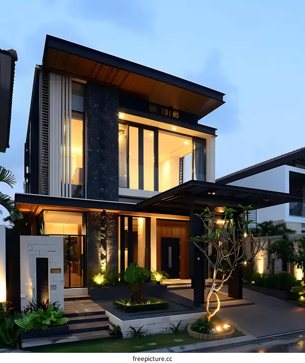 Modern House Exterior Design With Wooden Accents