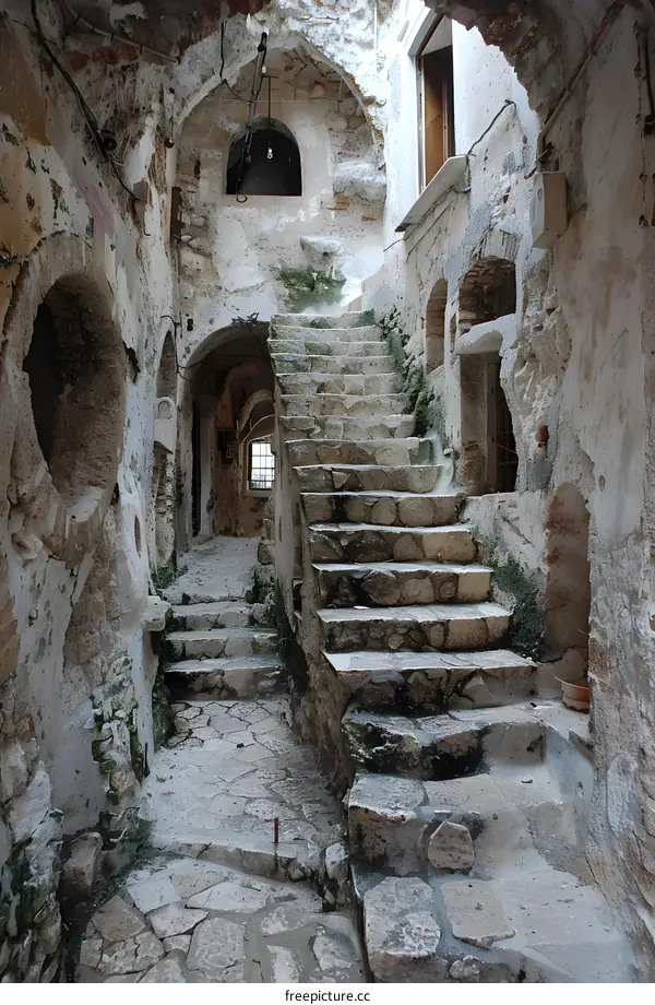 Stone alleyway with stairs