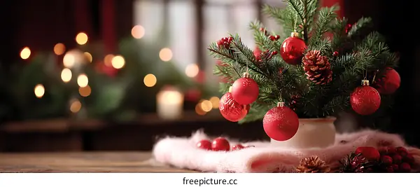 Charming Christmas Decor Arrangement on a Table