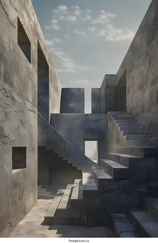 Concrete Abstract Architecture Staircase