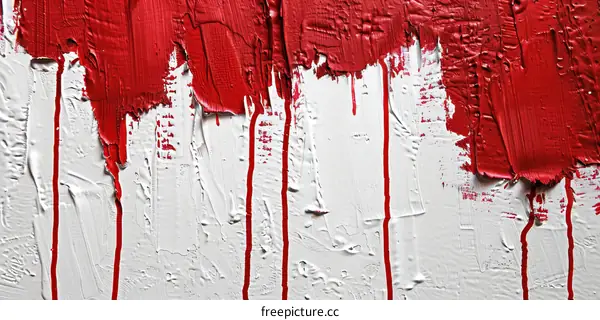 Impasto Oil Painting with Red and White Colors