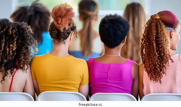 Group of Diverse Women Sitting In Chairs