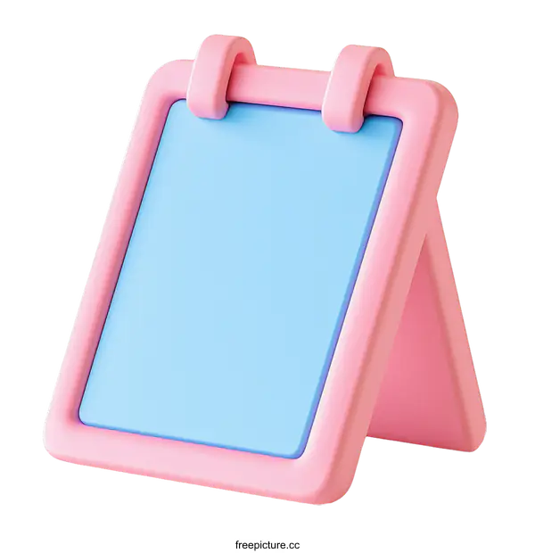 [Transparent Background PNG]Pink and light blue kids easel illustration