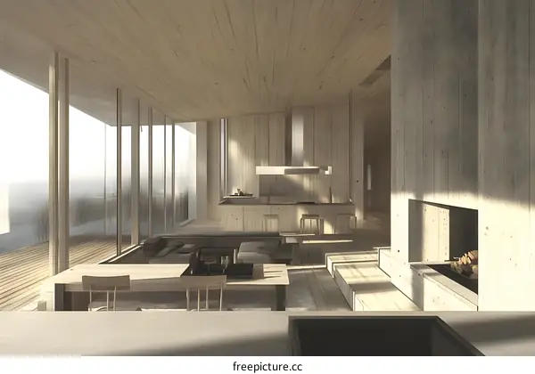 Modern Wooden House Interior Design with Minimalist Style