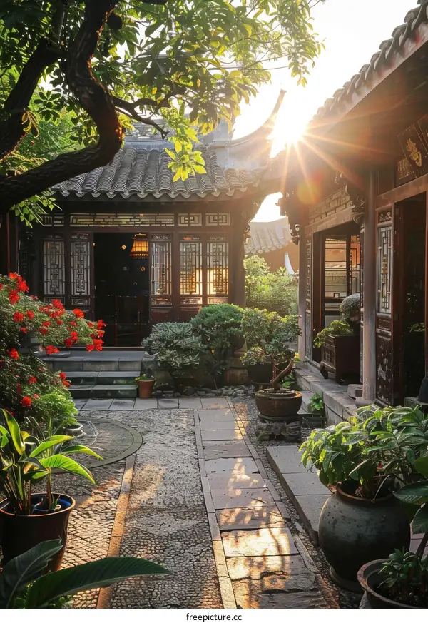 Courtyard of a traditional chinese house