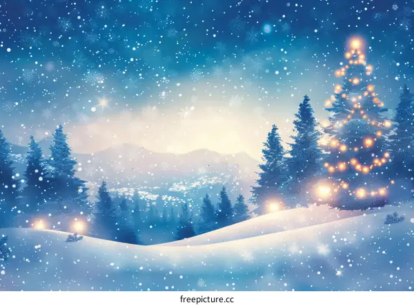 Snowy Christmas Landscape