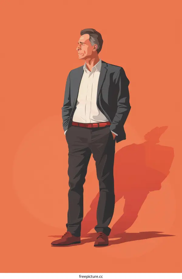 Businessman standing with hands in pockets