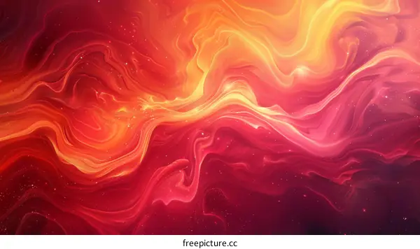 Abstract Background Red And Yellow Fluid Art