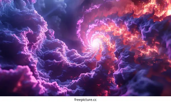 Cosmic Cloudscape: A Symphony of Purple, Blue, and Red