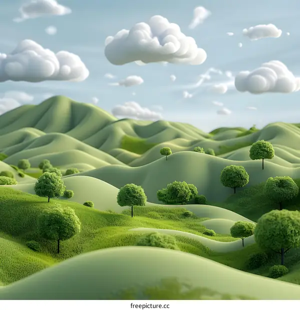 Green rolling hills