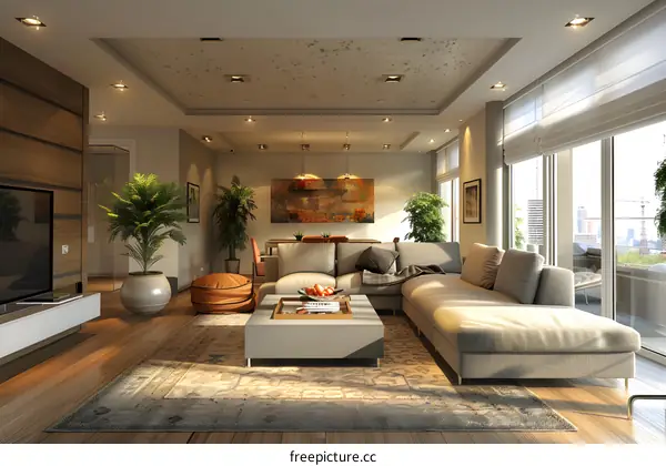 Living room in a modern minimalist style