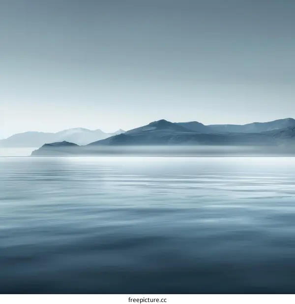 Misty Mountains by the Peaceful Sea