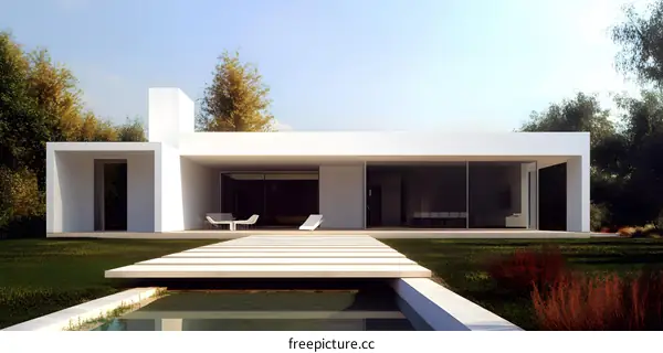 Modern Minimalist House with Pool and Patio
