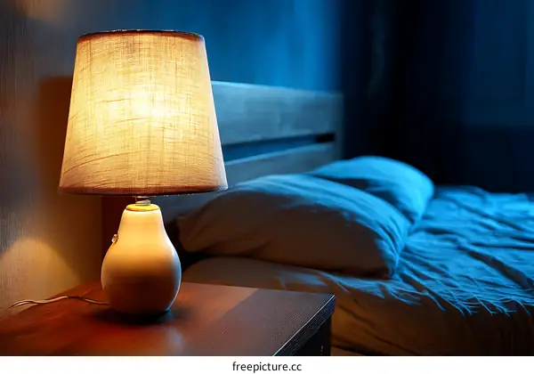 Nightlight in a cozy bedroom