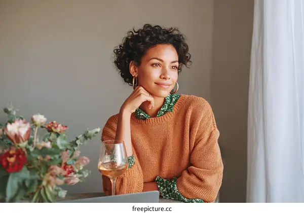 Thoughtful Woman Relaxing by the Window
