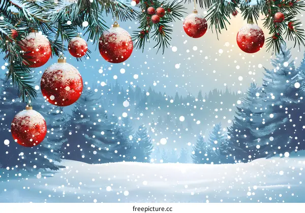 Christmas Snow Scene Illustration