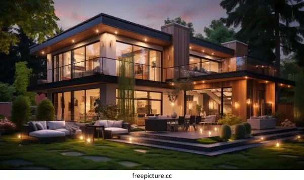 Modern House Exterior Design With Deck And Patio