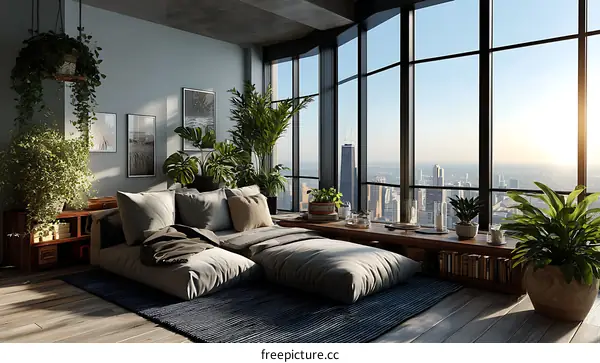 Modern Penthouse Apartment with Panoramic City Views