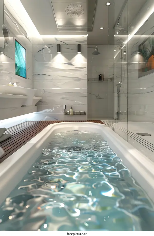 Modern Luxurious Spa Bathroom with Jacuzzi