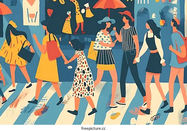 People Walking on a Crosswalk in the City