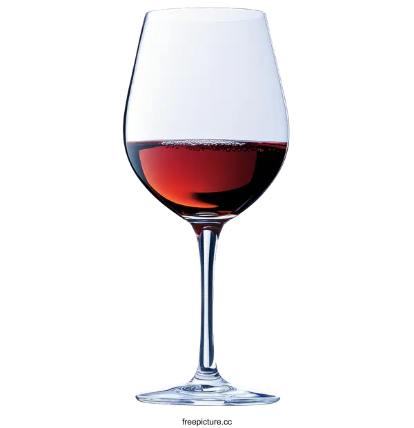 [Transparent Background PNG]Red Wine Glass with Elegant Design
