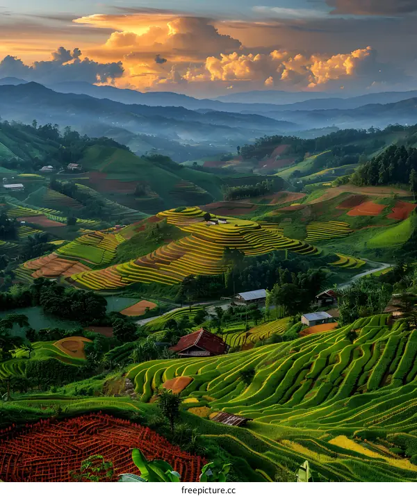 Terraced rice fields in Vietnam