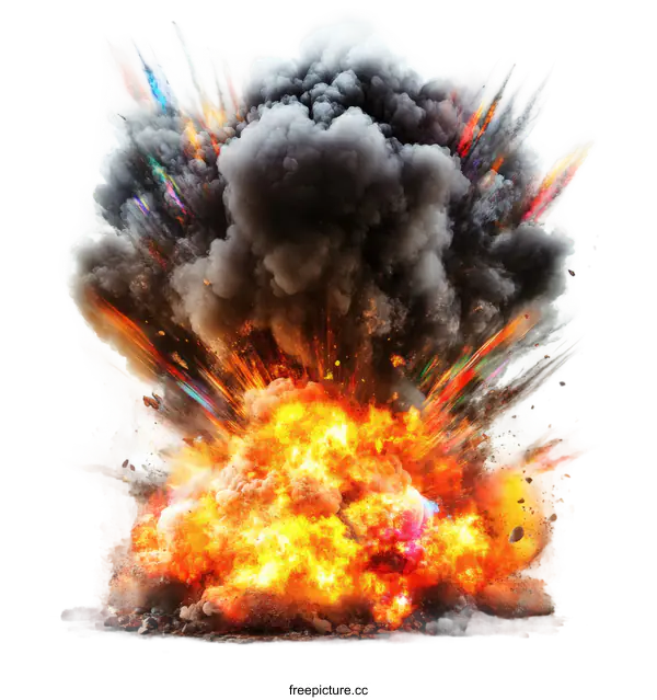 [Transparent Background PNG]Explosive Blast Explosion Illustration