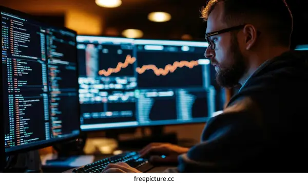 Focused Programmer Analyzing Data