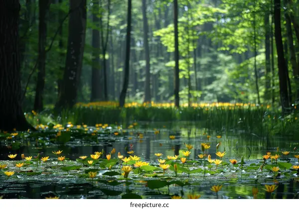 Mystical Pond in Forest