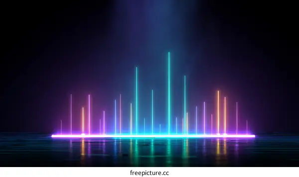 Abstract Neon Light  Geometric  Shape Design