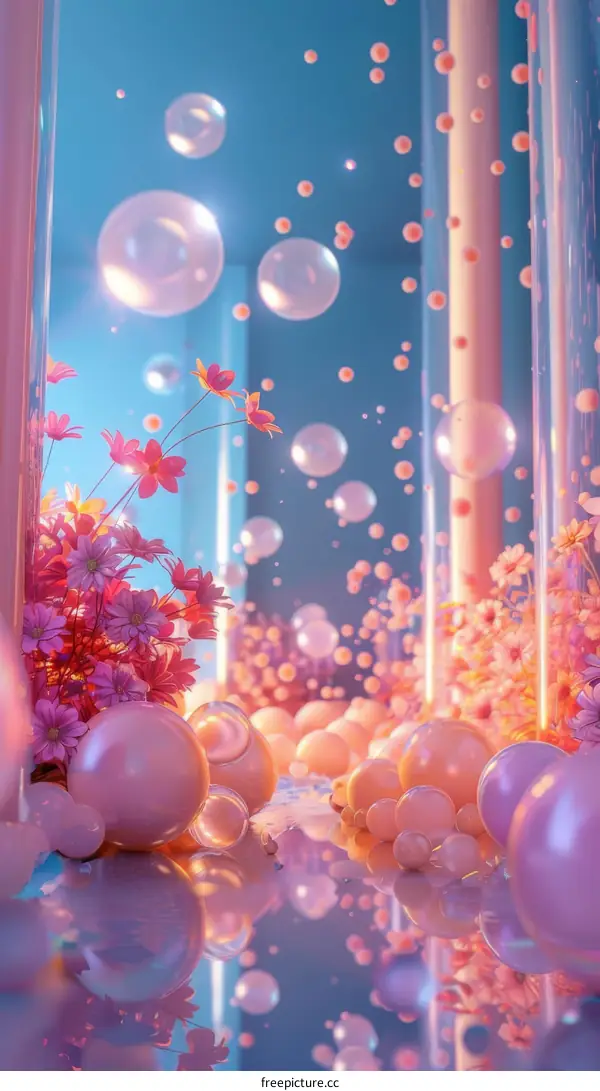 Enchanting Pink and Blue Dreamy Hallway