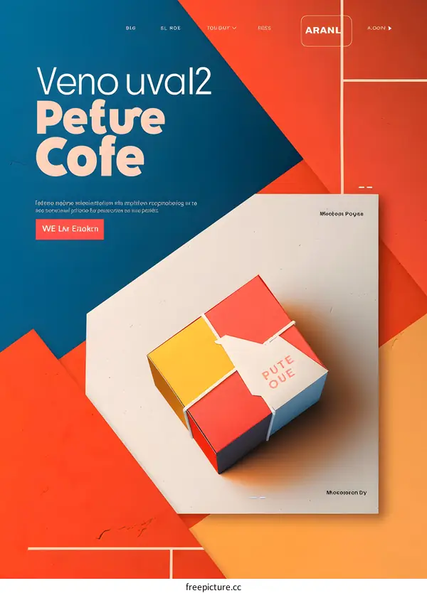 Abstract Minimalist Geometric Design with Box and Text