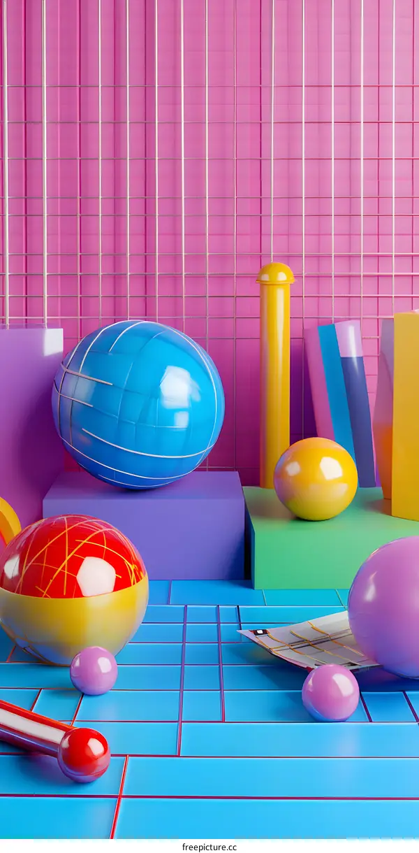 Abstract Geometric Shapes with Colorful Background