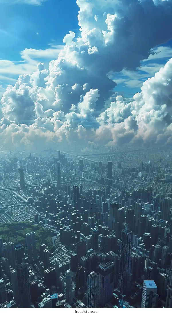 A Futuristic Metropolis from Above