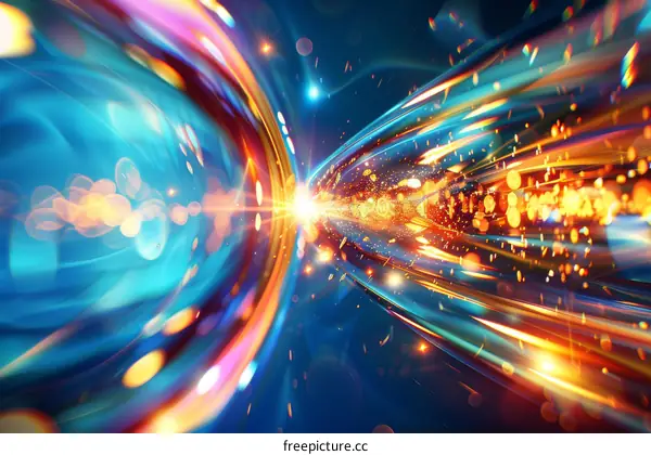 Colorful Abstract Image of a Wormhole in Space