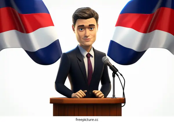 Costa Rican president giving a speech