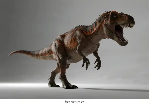 Large Carnivorous Dinosaur with Open Mouth and Standing Pose