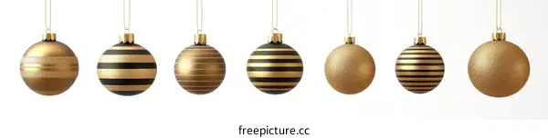 Elegant Gold and Black Christmas Ornaments