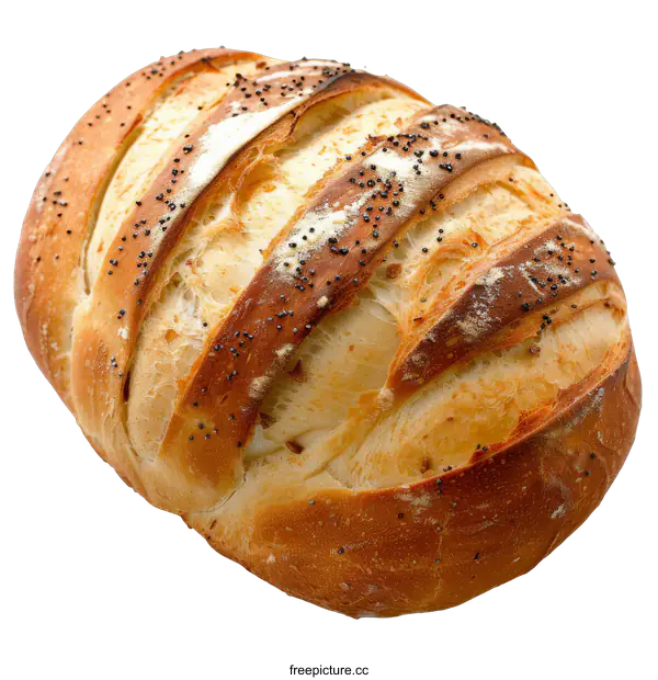 [Transparent Background PNG]A loaf of bread with poppy seeds on top