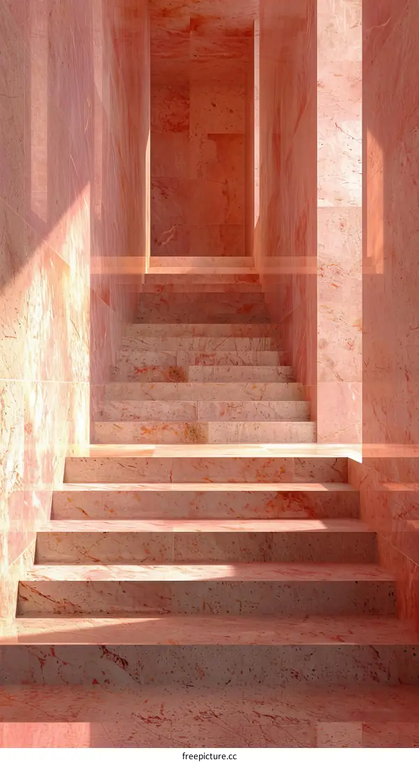 Pink Stone Staircase Interior Design