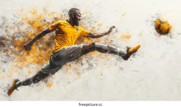 Black professional soccer player in action during a game