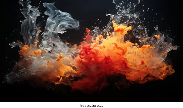Abstract Colorful Smoke and Water Splash