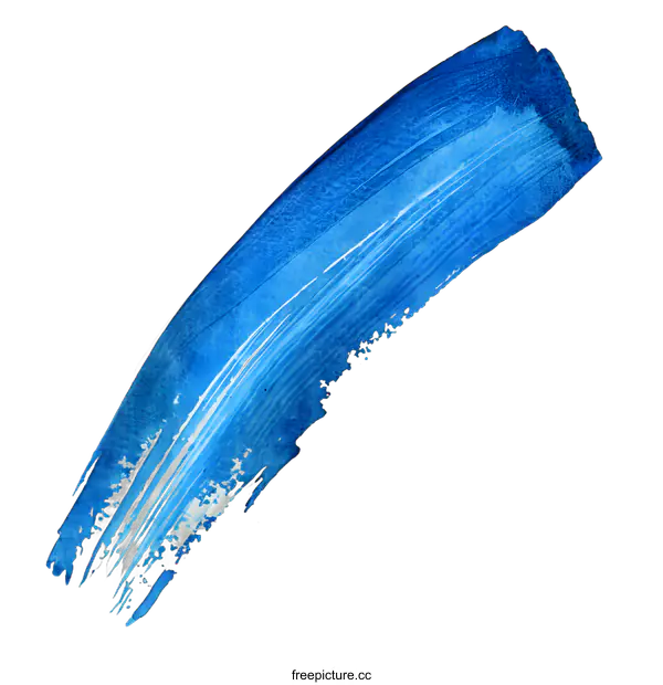 [Transparent Background PNG]Abstract Blue Watercolor Brush Stroke