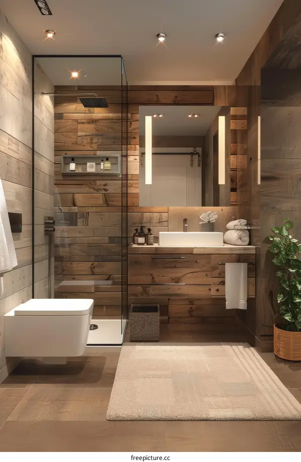 Modern Rustic Bathroom Design Interior