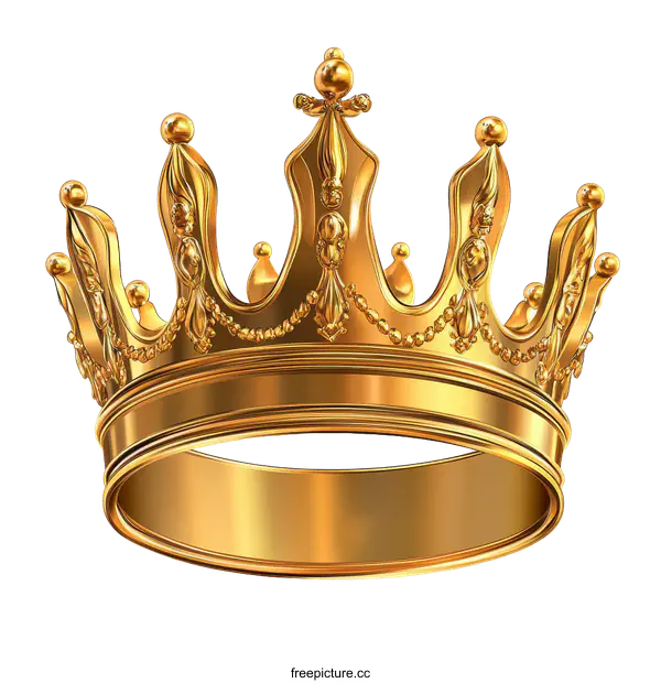 [Transparent Background PNG]Golden Royal Crown Illustration