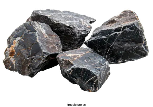 [Transparent Background PNG]black rough stones
