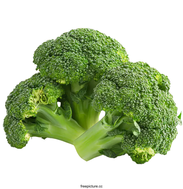 [Transparent Background PNG]Fresh Broccoli Heads Close-up Image